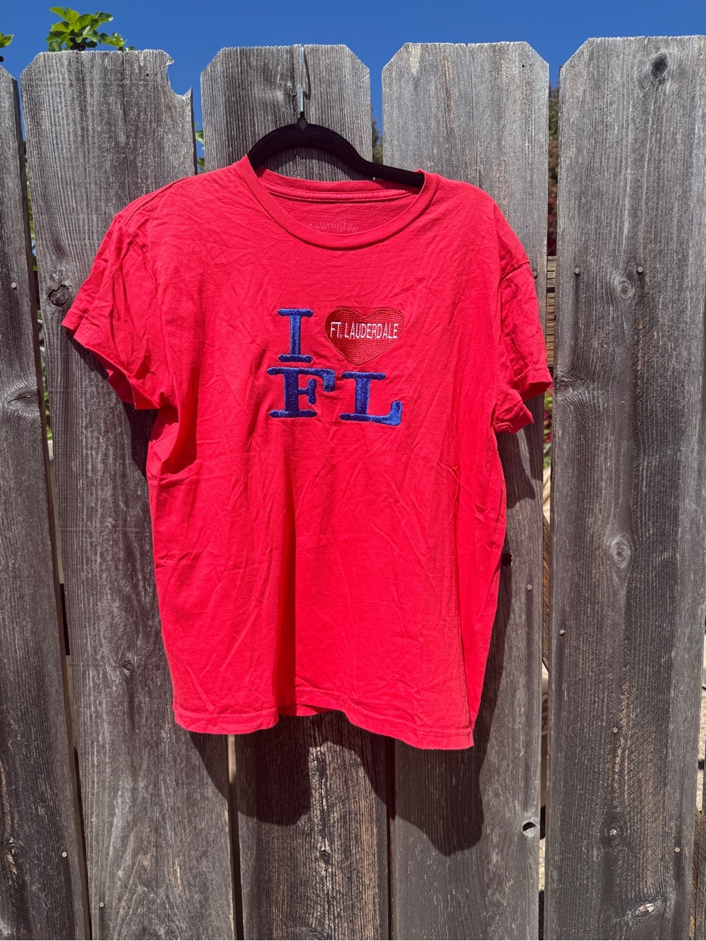 Vintage Bright Red 'I ♥ FL' Ft. Lauderdale Short Sleeve Tee
